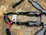 Black Checkered with White Buchstitch Tack Set