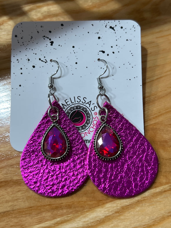 Leather Earrings with Charms