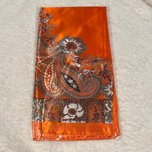 Orange Paisley Flower Wild Rag