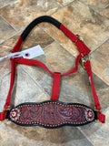 Red Floral Bronc Halter