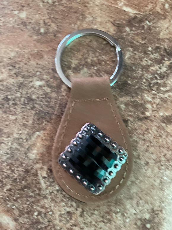 Small leather keychain