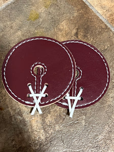 Burgundy Leather Bit Guards