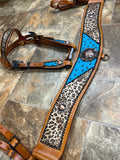 Cheetah/Turquoise Tripping Collar Set