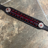 Wool Red Buckstitch Wither Strap