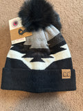 Aztec Fur Pom Beanie