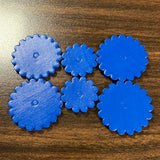 Blue leather conchos