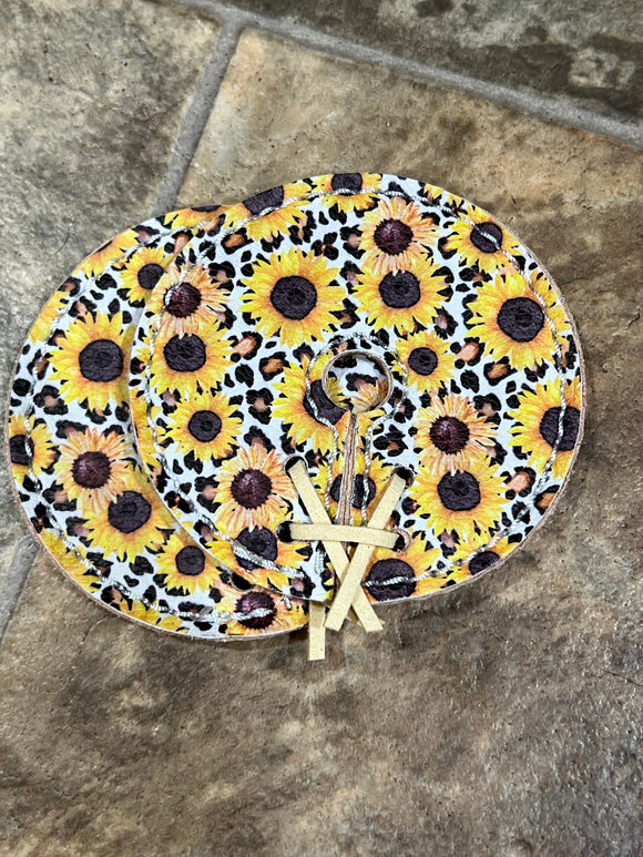 Cheetah Sunflower Leather Bit Guards