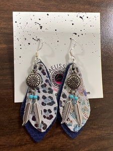 Feather Leather Earrings