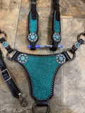 Turquoise Sparkly Longhorn Tack set