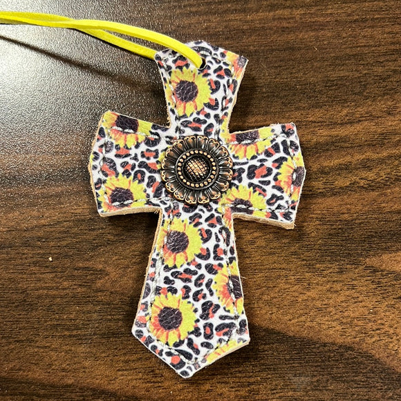 Sunflower/Cheetah Saddle Cross