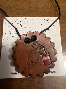 Barrel Racer Leather concho Necklace