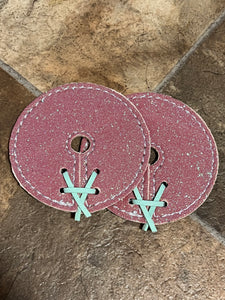 Pink/Green Sparkly Leather Bit Guards