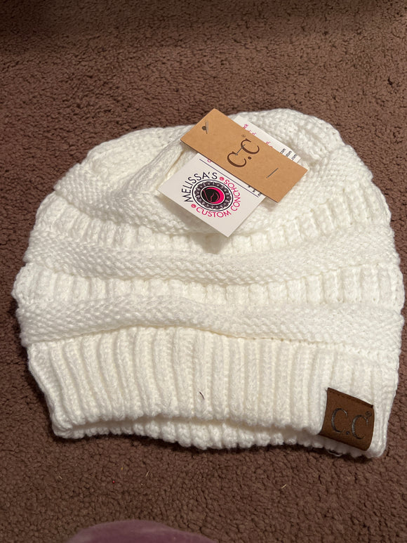 White Knit Beanie