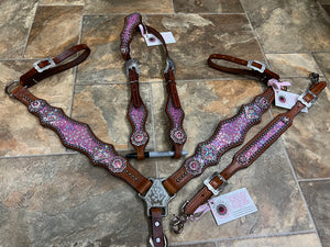 Pink Cheetah Tack set