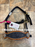 Black Floral Mini Bronc Halter