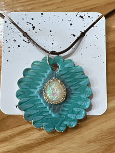 Aztec Leather concho Necklace