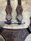 Bronze floral Longhorn Tack set