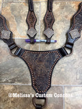 Bronze floral Longhorn Tack set