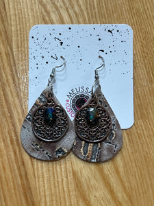 Leather charm Earrings