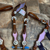 Pink & Purple Sparkly Longhorn Tack set