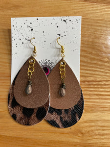 Leopard Leather Earrings