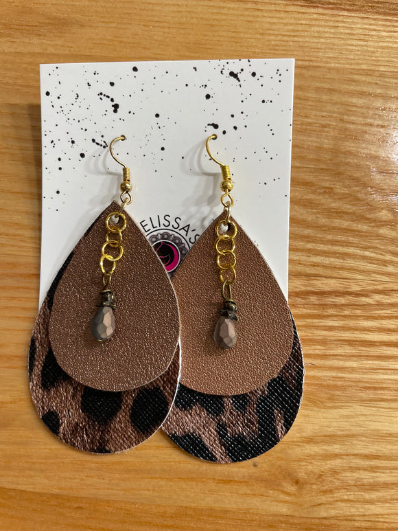 Leopard Leather Earrings