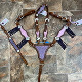 Pink & Purple Sparkly Longhorn Tack set