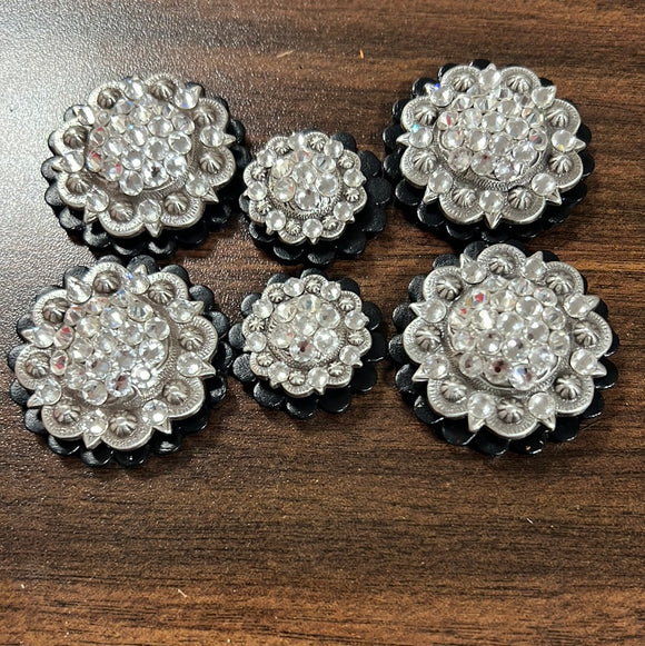 Black leather conchos