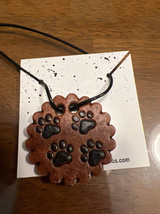 Paw Print Leather concho Necklace