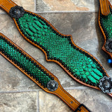 Green Python Tack set