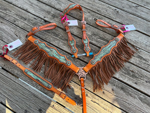 Turquoise Wildwood Tack set with Fringe