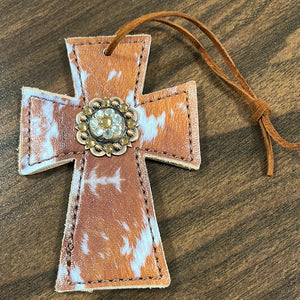 Cow print Saddle Cross