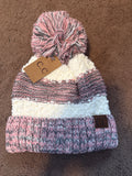 Popcorn Heathered Knot Pom Beanie