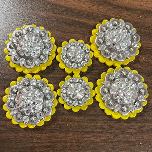 Yellow leather conchos