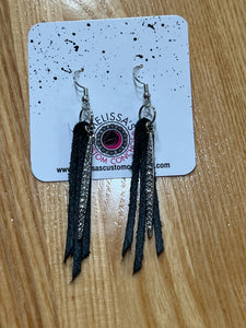 Fringe Leather charm Earrings