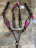 Metallic Pink Cheetah Longhorn Tack set