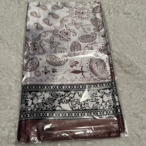 White/Brown Paisley Wild Rag