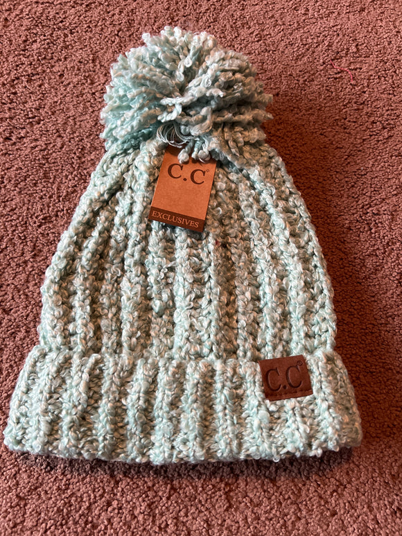 Mint Beanie with Pom