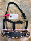 Black Floral Mini Bronc Halter