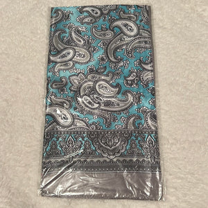 Turquoise/Gray Paisley Wild Rag