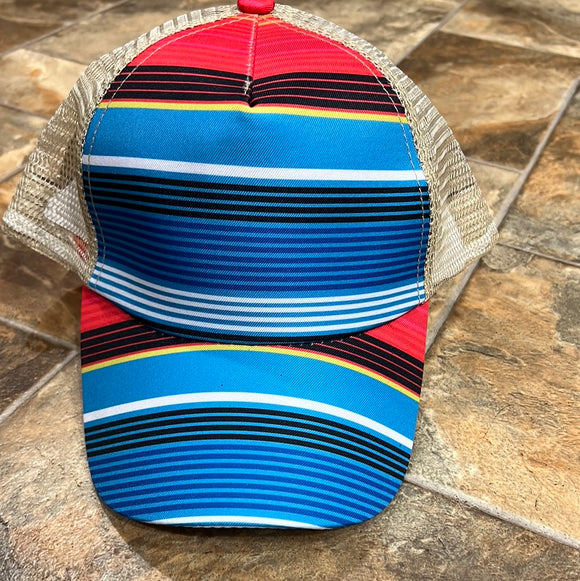 Serape Criss Cross High Pony Baseball Hat