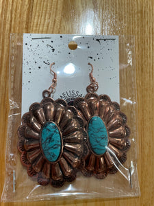 Copper Turquoise Earrings