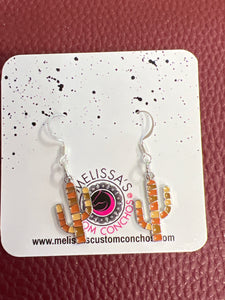 Orange Cactus Earrings