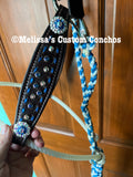 Blue Buckstitch on Blue/White Muletape