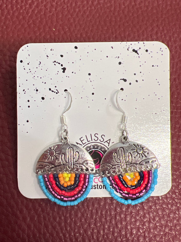 Rainbow Cactus Earrings