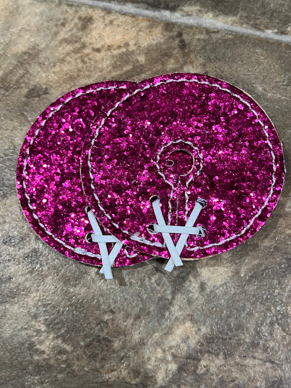 Pink Sparkly Leather Bit Guards