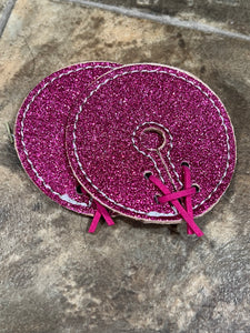 Pink Sparkly Leather Bit Guards