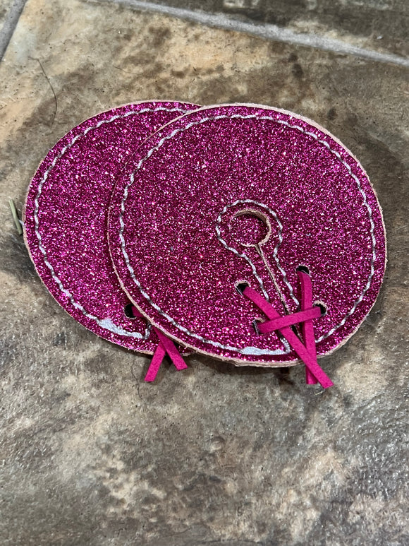 Pink Sparkly Leather Bit Guards