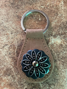 Small leather keychain