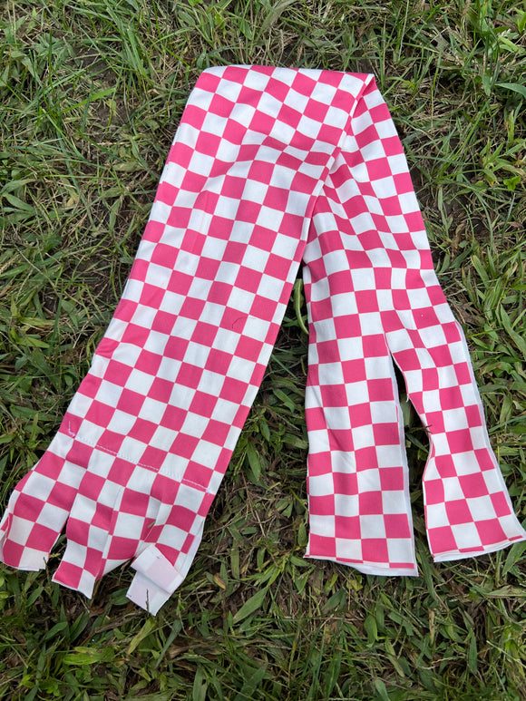 Pink Checkered Tail Bag